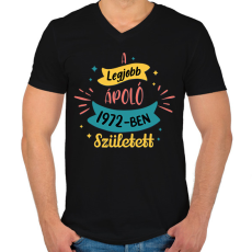 PRINTFASHION A legjobb ápoló - Évszámmal - Férfi V-nyakú póló - Fekete