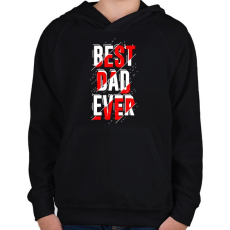 PRINTFASHION A legjobb apuka - Gyerek kapucnis pulóver - Fekete