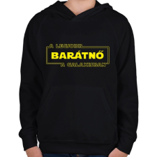 PRINTFASHION A legjobb barátnő a galaxisban - Gyerek kapucnis pulóver - Fekete gyerek pulóver, kardigán