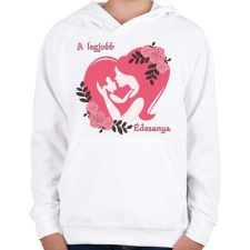 PRINTFASHION A legjobb édesanya - Gyerek kapucnis pulóver - Fehér gyerek pulóver, kardigán