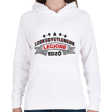 PRINTFASHION A legjobb edző - Női kapucnis pulóver - Fehér