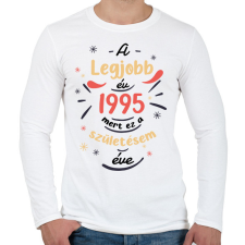 PRINTFASHION A legjobb év - Évszámmal - Férfi hosszú ujjú póló - Fehér férfi póló