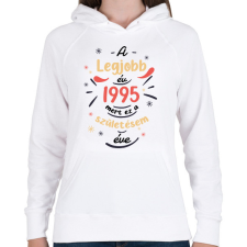 PRINTFASHION A legjobb év - Évszámmal - Női kapucnis pulóver - Fehér női pulóver, kardigán