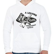 PRINTFASHION A legjobb festők - Hónappal - Férfi kapucnis pulóver - Fehér