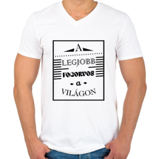 PRINTFASHION A legjobb fogorvos - Férfi V-nyakú póló - Fehér
