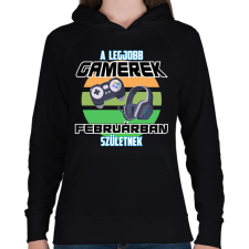 PRINTFASHION A legjobb Gamerek  - Női kapucnis pulóver - Fekete női pulóver, kardigán