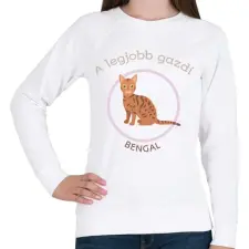 PRINTFASHION A legjobb gazdi - Bengal - Női pulóver - Fehér női pulóver, kardigán