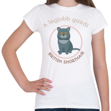 PRINTFASHION A legjobb gazdi - British shorthair - Női póló - Fehér