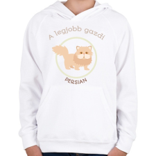 PRINTFASHION A legjobb gazdi - Persian - Gyerek kapucnis pulóver - Fehér gyerek pulóver, kardigán