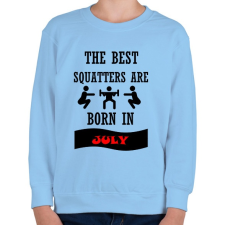 PRINTFASHION A legjobb guggolók júliusban születnek - Gyerek pulóver - Világoskék gyerek pulóver, kardigán