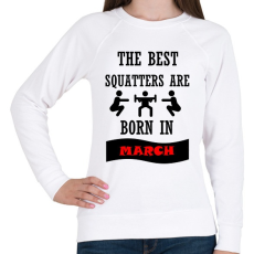 PRINTFASHION A legjobb guggolók márciusban születnek - Női pulóver - Fehér