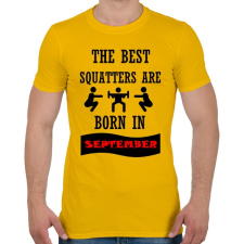 PRINTFASHION A legjobb guggolók szeptemberben születnek - Férfi póló - Sárga férfi póló