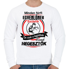 PRINTFASHION A legjobb hegesztők - Férfi pulóver - Fehér férfi pulóver, kardigán