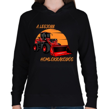 PRINTFASHION A legjobb homlokrakodós - Női kapucnis pulóver - Fekete női pulóver, kardigán