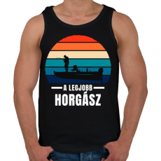 PRINTFASHION A legjobb horgász - Férfi atléta - Fekete