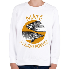 PRINTFASHION A legjobb horgász - névvel - Gyerek pulóver - Fehér gyerek pulóver, kardigán