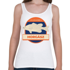 PRINTFASHION A legjobb horgász - Női atléta - Fehér női trikó