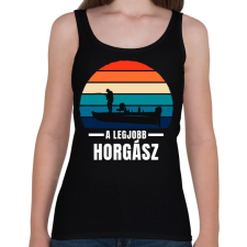 PRINTFASHION A legjobb horgász - Női atléta - Fekete női trikó