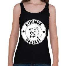 PRINTFASHION A legjobb horgász  - Női atléta - Fekete női trikó