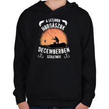 PRINTFASHION a legjobb horgászok - Gyerek kapucnis pulóver - Fekete gyerek pulóver, kardigán