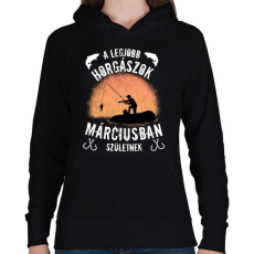 PRINTFASHION a legjobb horgászok - Női kapucnis pulóver - Fekete