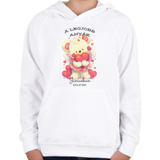 PRINTFASHION A legjobb Júniusi Anya szülinap - Gyerek kapucnis pulóver - Fehér gyerek pulóver, kardigán