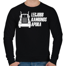 PRINTFASHION A legjobb kamionos apuka - Férfi pulóver - Fekete