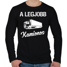 PRINTFASHION A legjobb kamionos - Férfi hosszú ujjú póló - Fekete