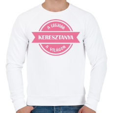 PRINTFASHION A legjobb keresztanya a világon - Férfi pulóver - Fehér