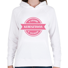 PRINTFASHION A legjobb keresztanya a világon - Női kapucnis pulóver - Fehér