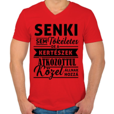 PRINTFASHION A LEGJOBB KERTÉSZ - Férfi V-nyakú póló - Piros