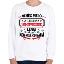 PRINTFASHION A legjobb kőművesnek lenni - Gyerek pulóver - Fehér gyerek pulóver, kardigán