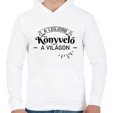 PRINTFASHION A legjobb könyvelő a világon - Férfi kapucnis pulóver - Fehér
