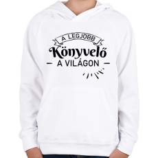 PRINTFASHION A legjobb könyvelő a világon - Gyerek kapucnis pulóver - Fehér