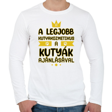 PRINTFASHION A legjobb kutyakozmetikus - Férfi hosszú ujjú póló - Fehér férfi póló