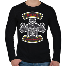 PRINTFASHION A legjobb motoros - Névvel - Férfi hosszú ujjú póló - Fekete