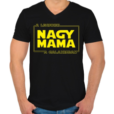 PRINTFASHION A legjobb nagymama a galaxisban - Férfi V-nyakú póló - Fekete