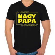 PRINTFASHION A legjobb nagypapa a galaxisban - Férfi V-nyakú póló - Fekete