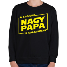 PRINTFASHION A legjobb nagypapa a galaxisban - Gyerek pulóver - Fekete