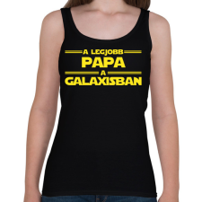 PRINTFASHION A legjobb papa a galaxisban - Női atléta - Fekete női trikó