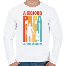 PRINTFASHION A legjobb papa a világon - Férfi pulóver - Fehér