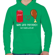 PRINTFASHION A legjobb páros - Férfi kapucnis pulóver - Zöld férfi pulóver, kardigán