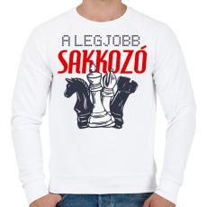PRINTFASHION A legjobb sakkjátékos - Férfi pulóver - Fehér