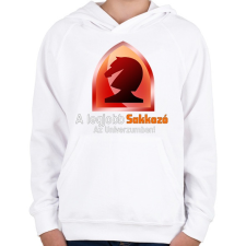 PRINTFASHION a legjobb sakkozó - Gyerek kapucnis pulóver - Fehér gyerek pulóver, kardigán