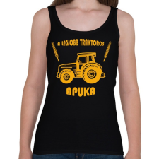 PRINTFASHION A legjobb traktoros apuka - Női atléta - Fekete női trikó