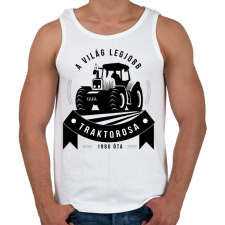 PRINTFASHION A legjobb traktoros! - Férfi atléta - Fehér atléta, trikó