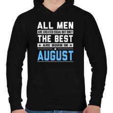 PRINTFASHION A legjobbak augusztusban születnek - Férfi kapucnis pulóver - Fekete
