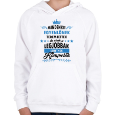 PRINTFASHION A legjobbak lehetnek könyvelők - Gyerek kapucnis pulóver - Fehér gyerek pulóver, kardigán