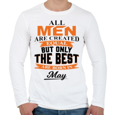 PRINTFASHION A legjobbak Májusban születtek! - Férfi hosszú ujjú póló - Fehér