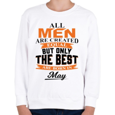 PRINTFASHION A legjobbak Májusban születtek! - Gyerek pulóver - Fehér gyerek pulóver, kardigán